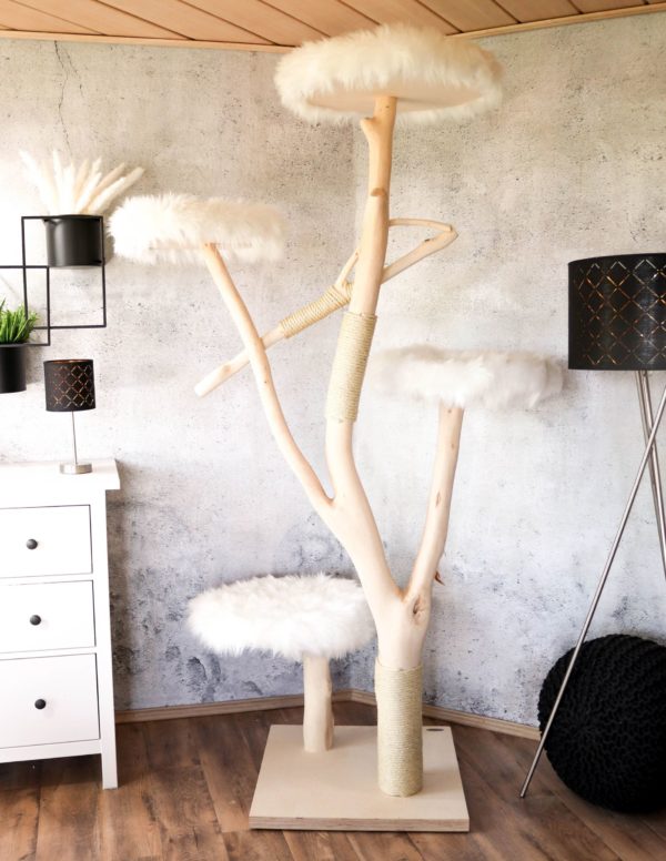 Naturkratzbaum 1007 Katzenkratzbaum Kratzbaum mit Kunstfell Buche Höhe ca. 205 cm – Bild 4