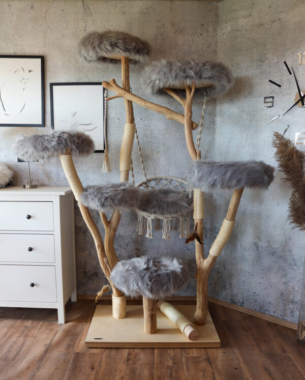 Naturkratzbaum 1073 Katzenkratzbaum Kratzbaum für Katzen mit Schaukel – Bild 2
