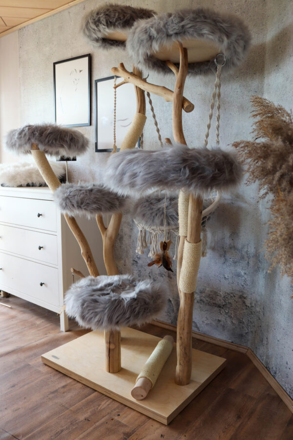 Naturkratzbaum 1073 Katzenkratzbaum Kratzbaum für Katzen mit Schaukel – Bild 3