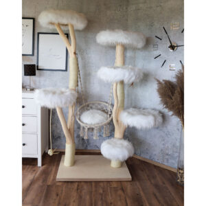 Naturkratzbaum 1087 Katzenkratzbaum Kratzbaum für Katzen mit Schaukel