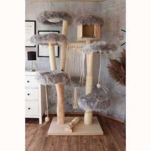 Naturkratzbaum 1091 Katzenkratzbaum Kratzbaum für Katzen mit Schaukel und Höhle